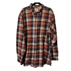 Redhead Red Cotton Flannel Mens Button Front Shirt